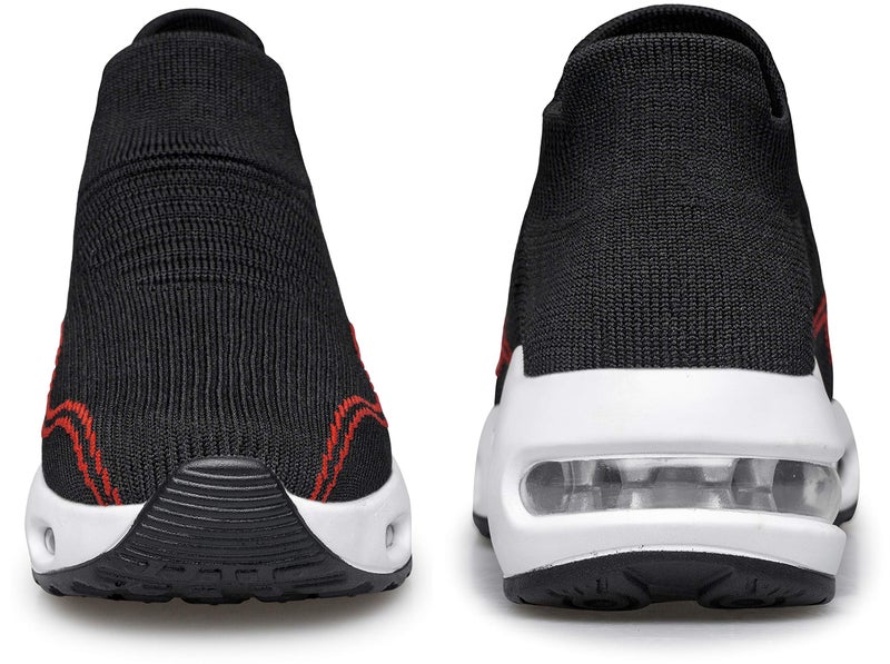DOUSSPRT Womens Walking Shoes Slip on Sock Sneakers Lady Girls Nurse Mesh Air Cushion Platform Loafers Fashion Casual Size 10 Black&White - Image 2